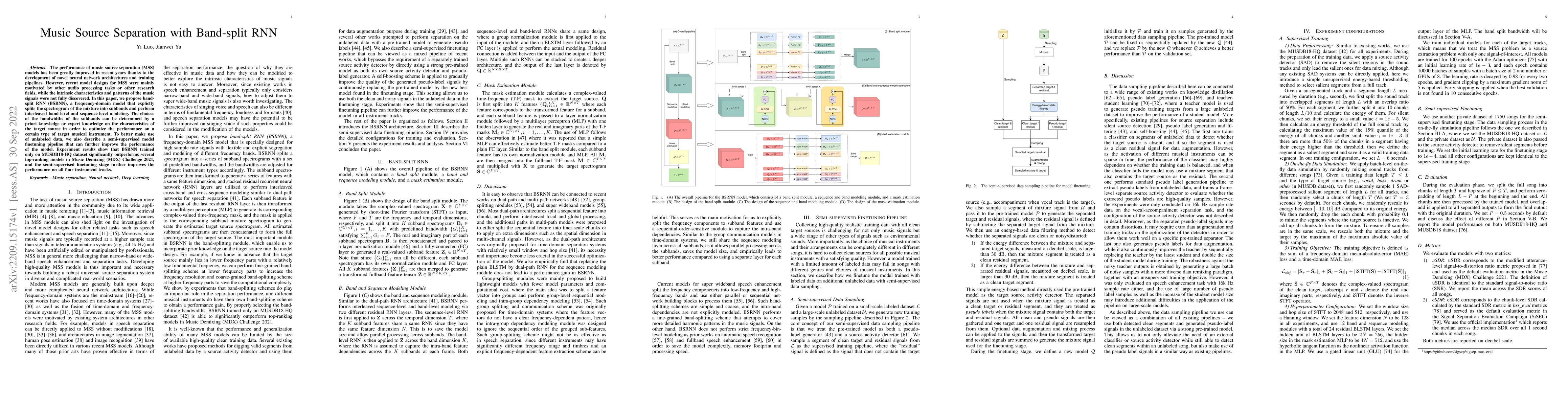 Thumbnail for Music Source Separation with Band-split RNN