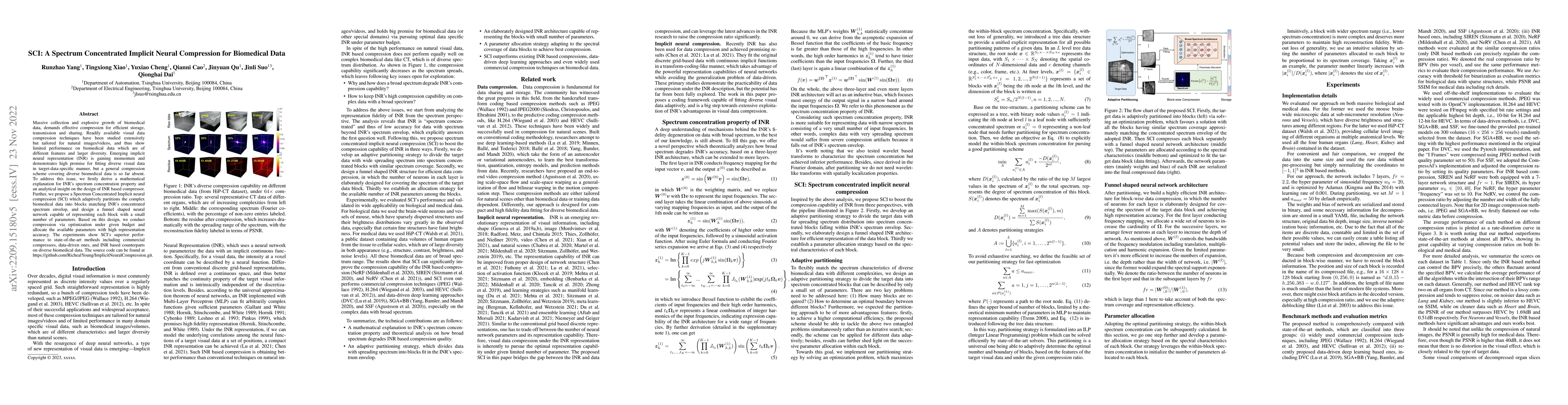 Thumbnail for SCI: A Spectrum Concentrated Implicit Neural Compression for Biomedical
  Data