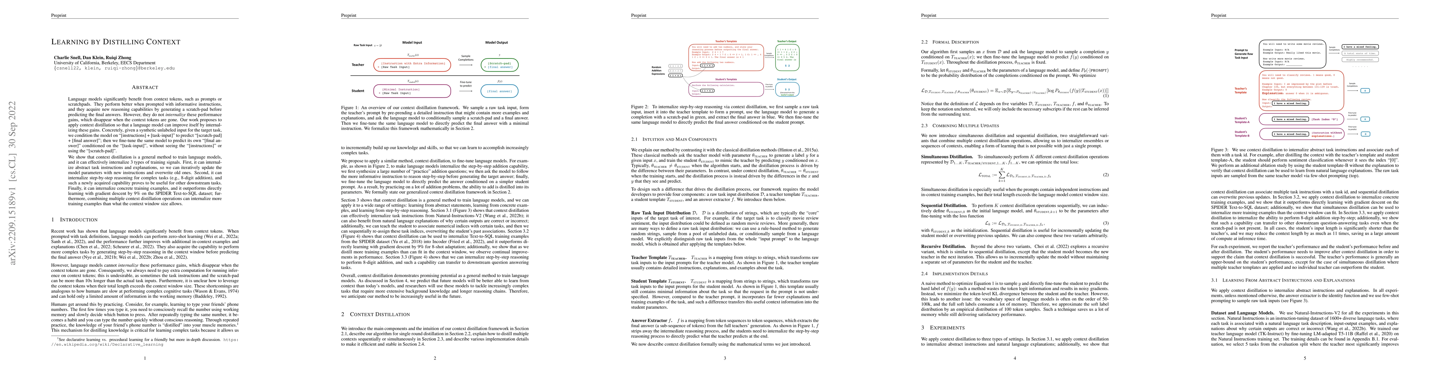 Thumbnail for Learning by Distilling Context