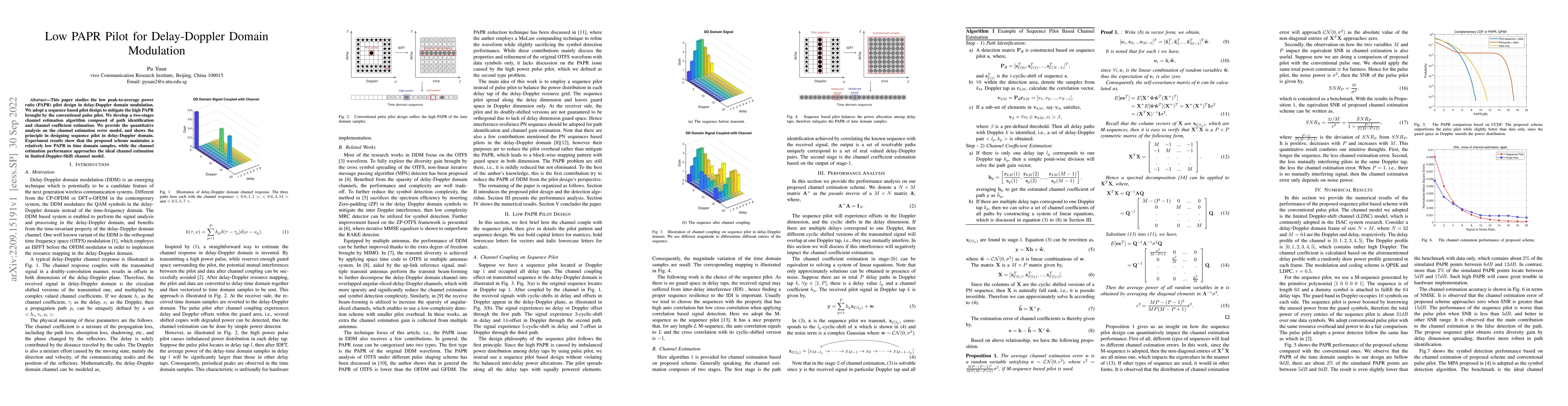 Thumbnail for Low PAPR Pilot for Delay-Doppler Domain Modulation