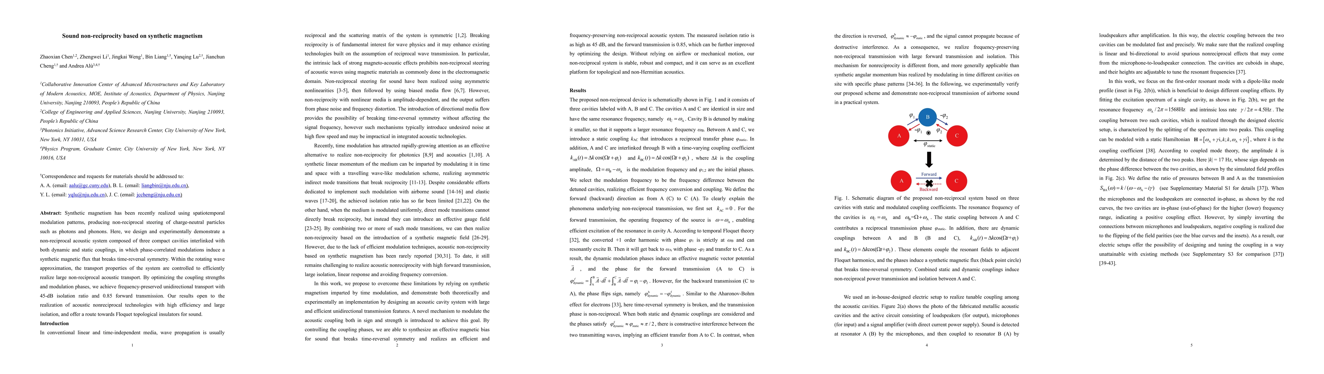 Thumbnail for Sound non-reciprocity based on synthetic magnetism
