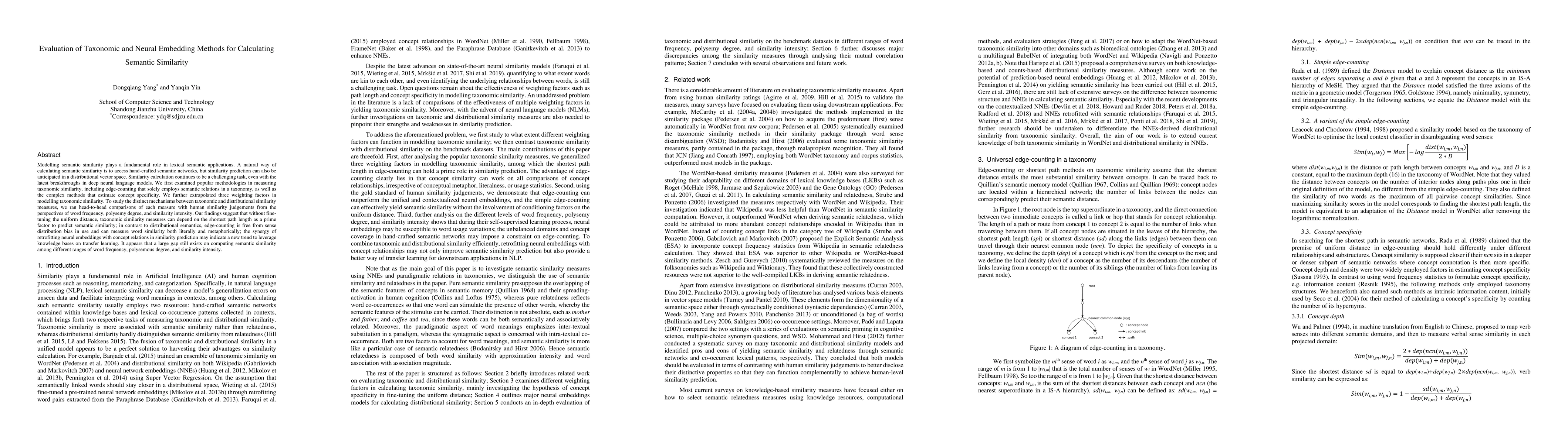 Thumbnail for Evaluation of taxonomic and neural embedding methods for calculating
  semantic similarity
