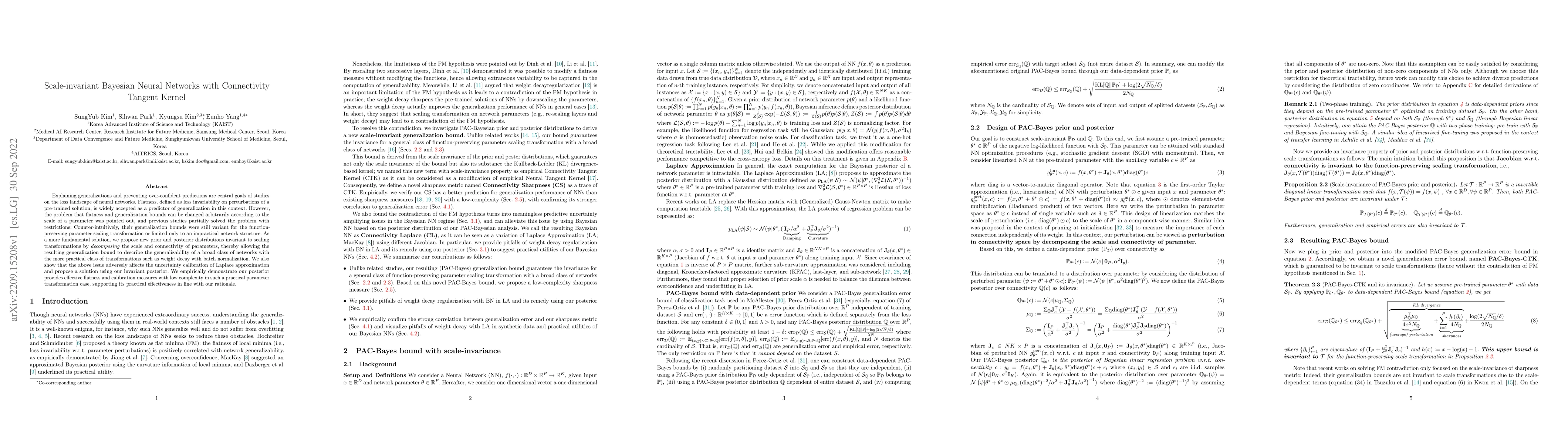 Thumbnail for Scale-invariant Bayesian Neural Networks with Connectivity Tangent
  Kernel