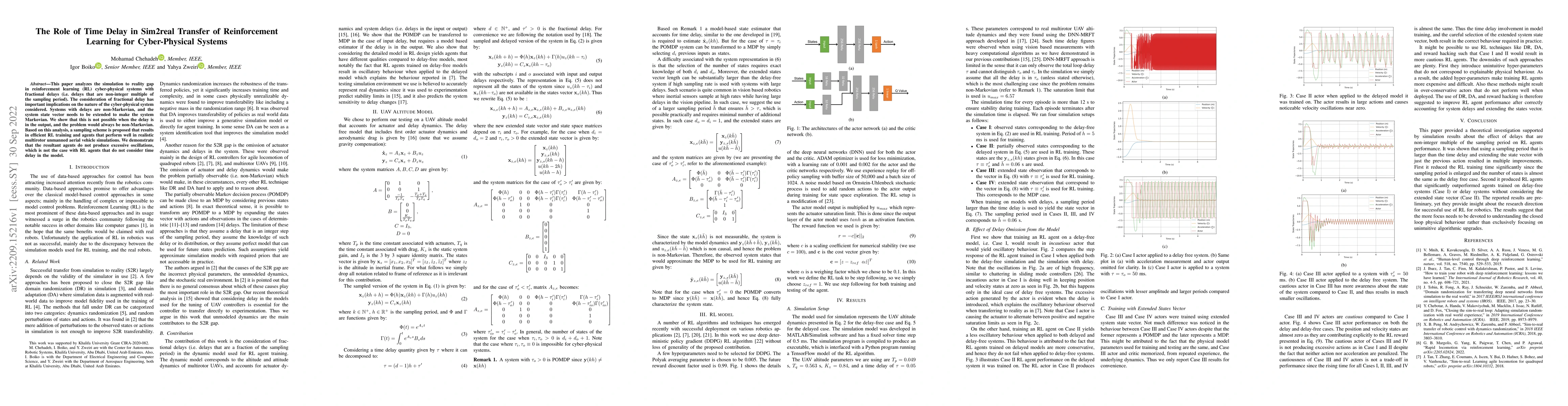 Thumbnail for The Role of Time Delay in Sim2real Transfer of Reinforcement Learning
  for Cyber-Physical Systems