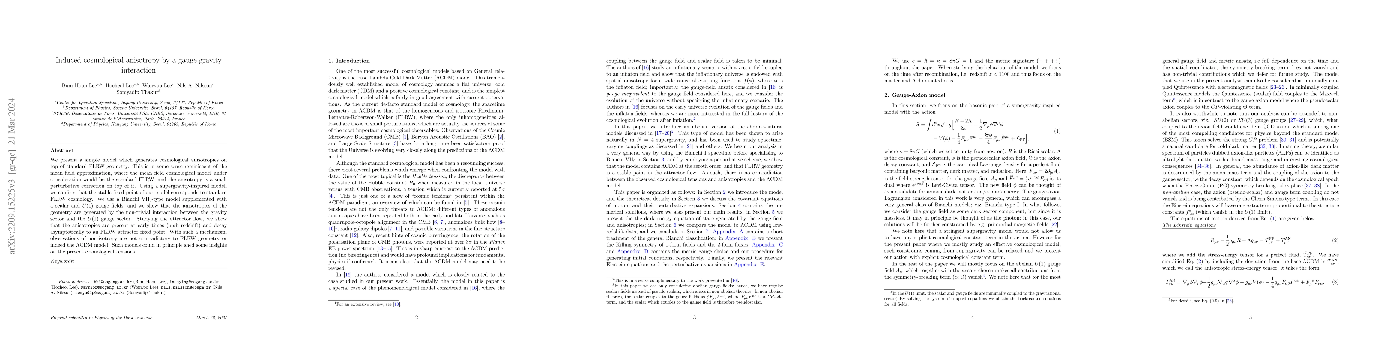 Thumbnail for Induced cosmological anisotropy by a gauge-gravity interaction
