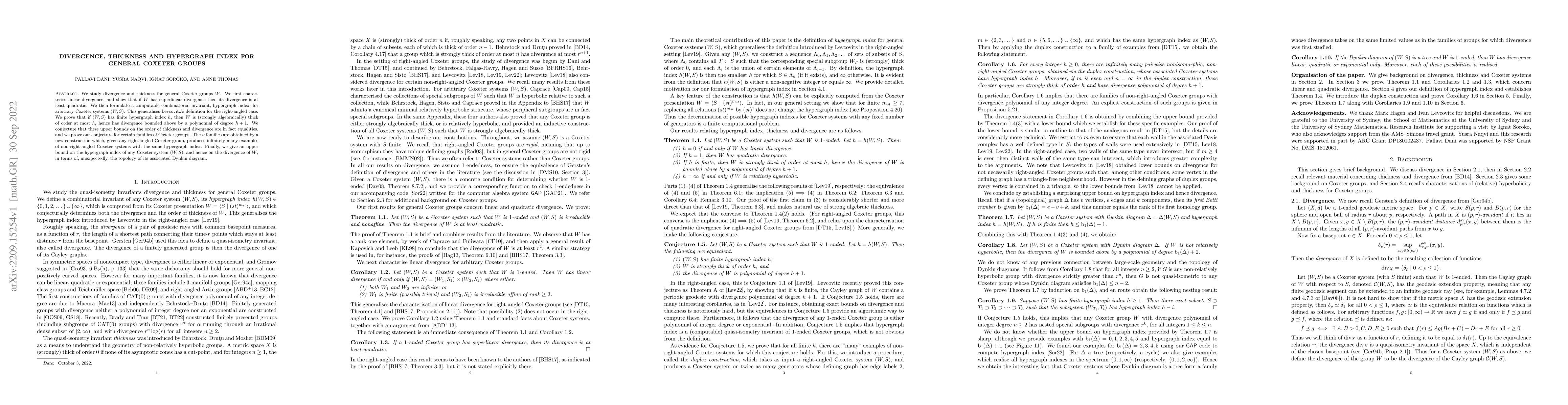 Thumbnail for Divergence, thickness and hypergraph index for general Coxeter groups