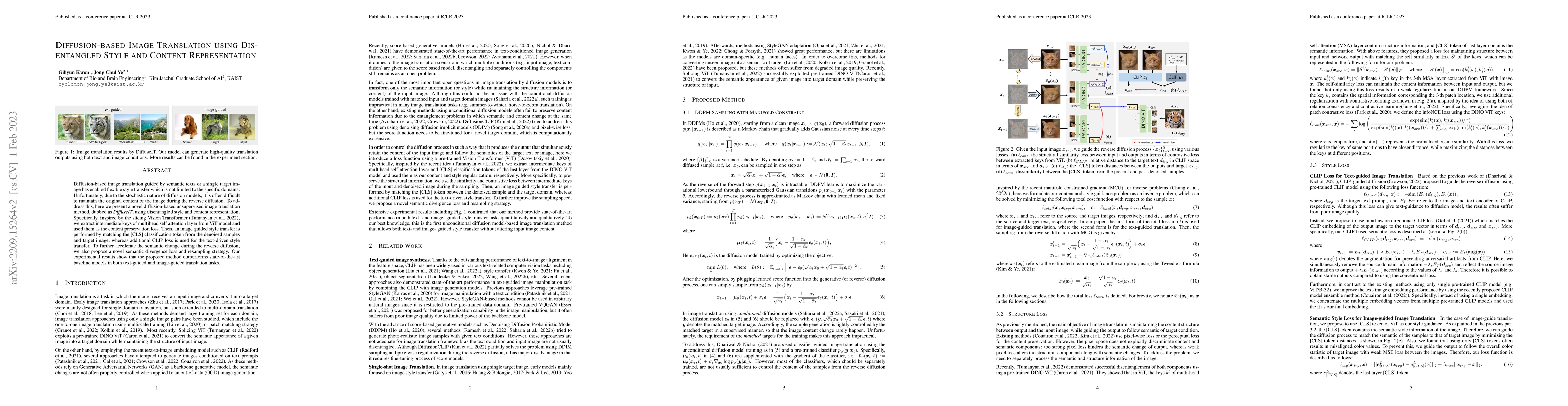 Thumbnail for Diffusion-based Image Translation using Disentangled Style and Content
  Representation