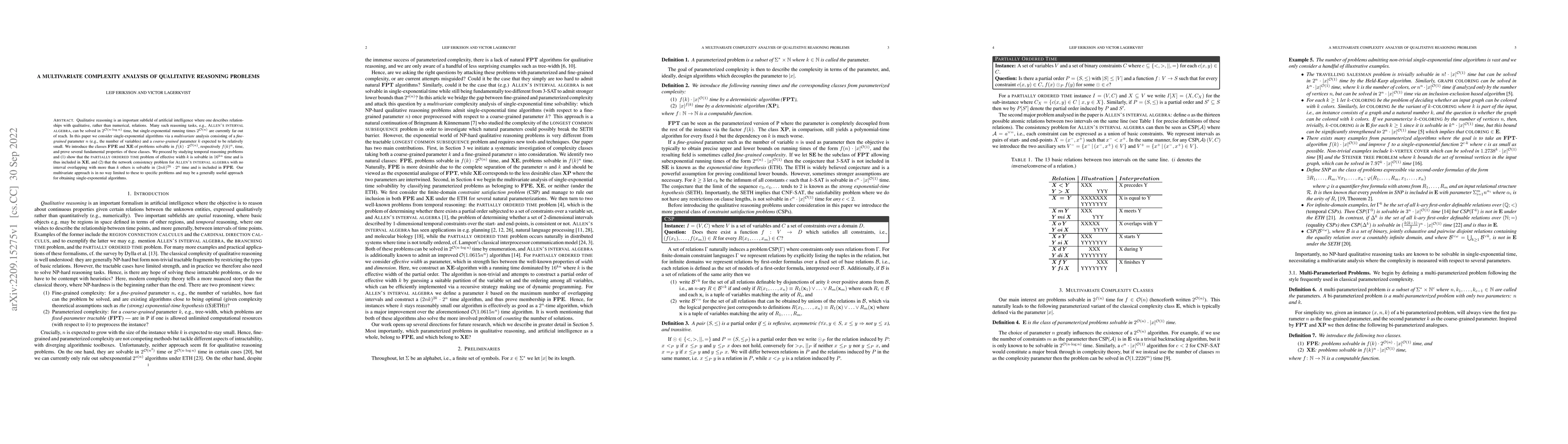 Thumbnail for A Multivariate Complexity Analysis of Qualitative Reasoning Problems