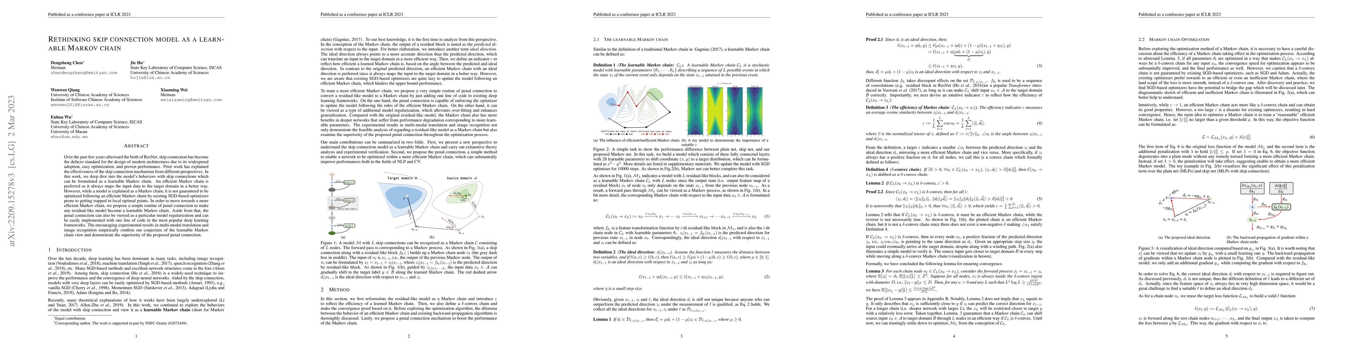 Thumbnail for Rethinking skip connection model as a learnable Markov chain
