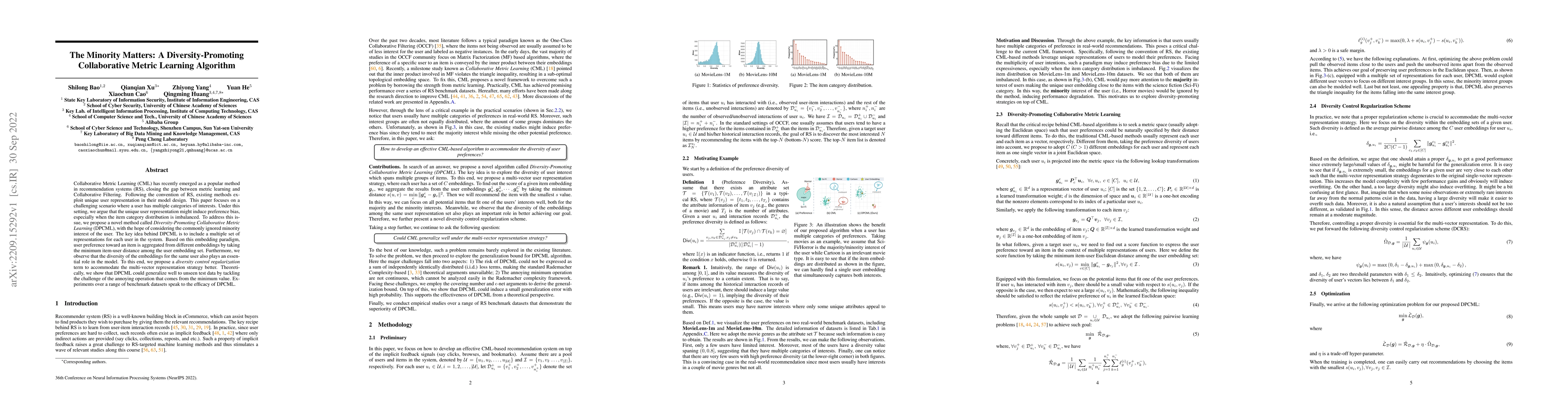 Thumbnail for The Minority Matters: A Diversity-Promoting Collaborative Metric
  Learning Algorithm