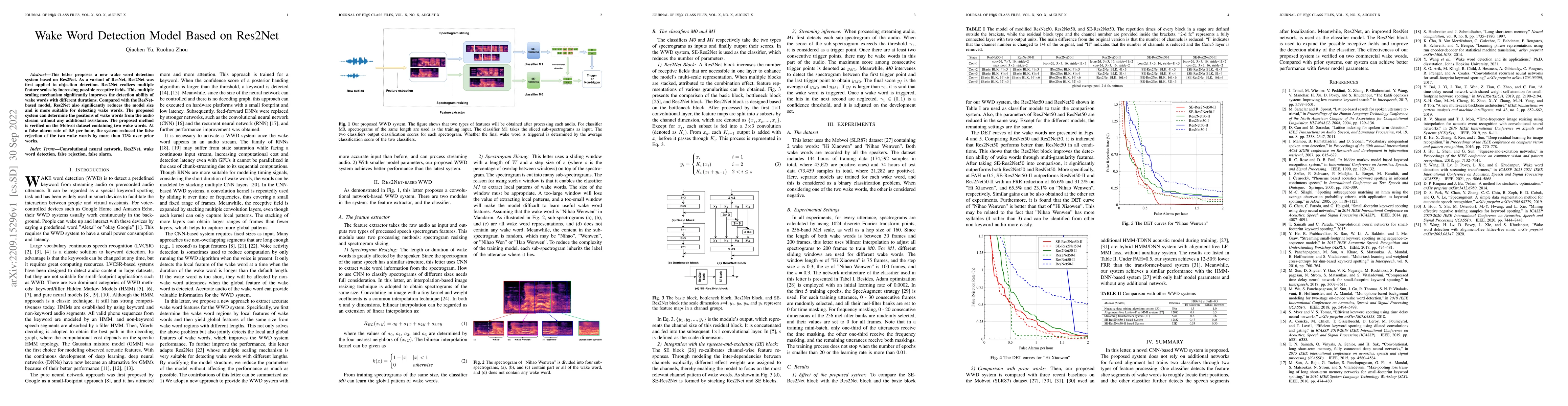 Thumbnail for Wake Word Detection Based on Res2Net