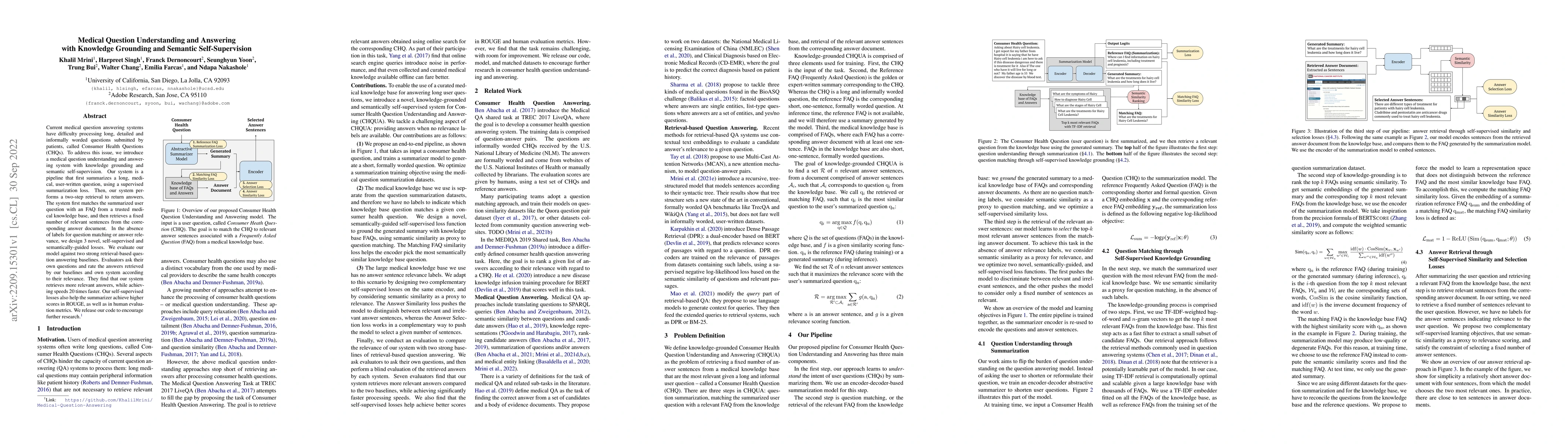 Thumbnail for Medical Question Understanding and Answering with Knowledge Grounding
  and Semantic Self-Supervision