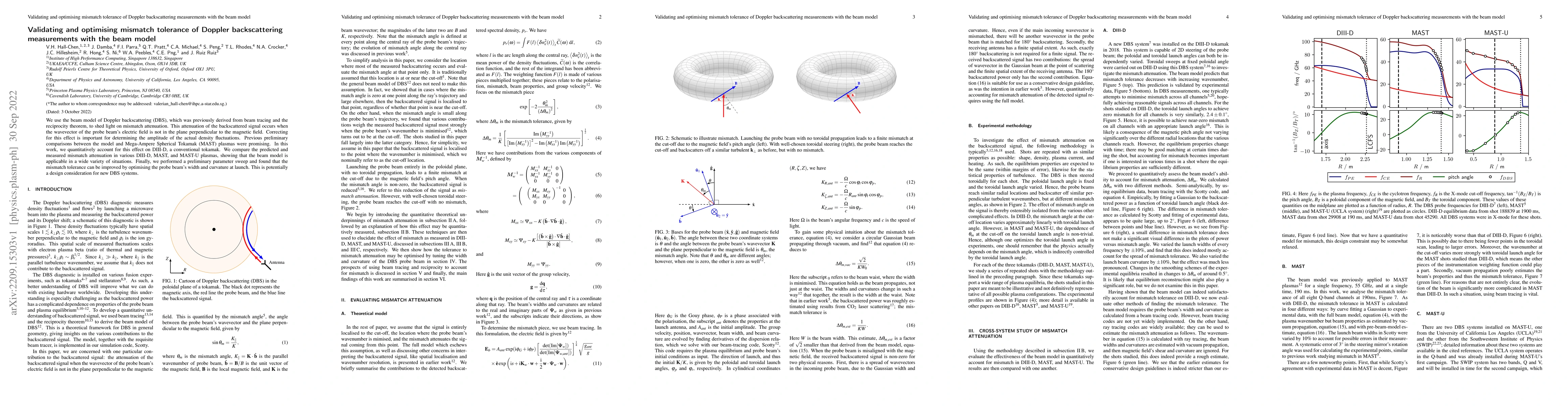 Thumbnail for Validating and optimising mismatch tolerance of Doppler backscattering
  measurements with the beam model