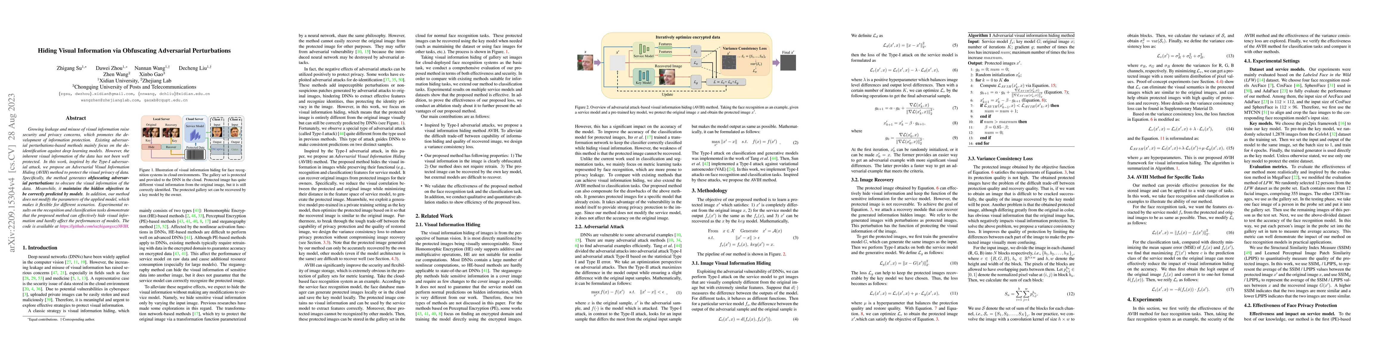 Thumbnail for Hiding Visual Information via Obfuscating Adversarial Perturbations