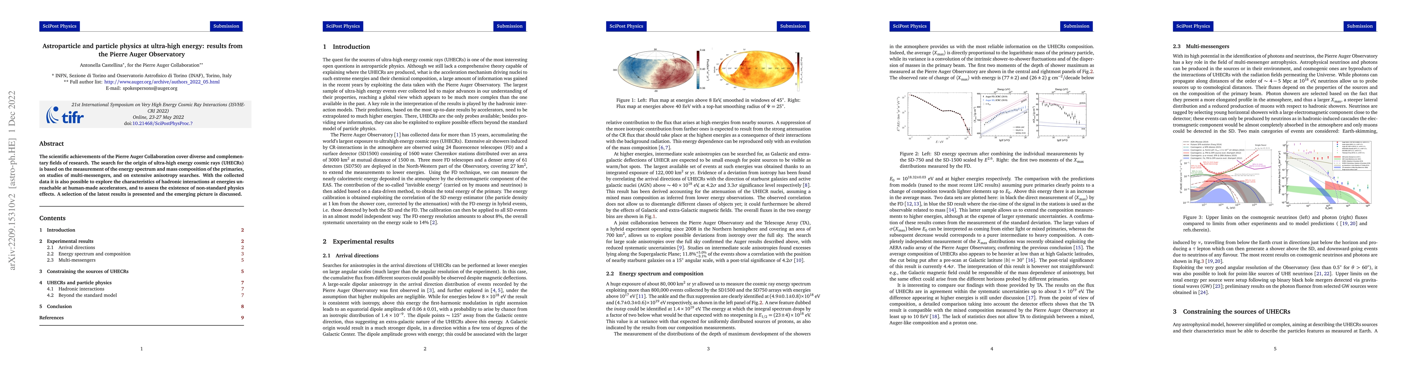Thumbnail for Astroparticle and particle physics at ultra-high energy: results from
  the Pierre Auger Observatory