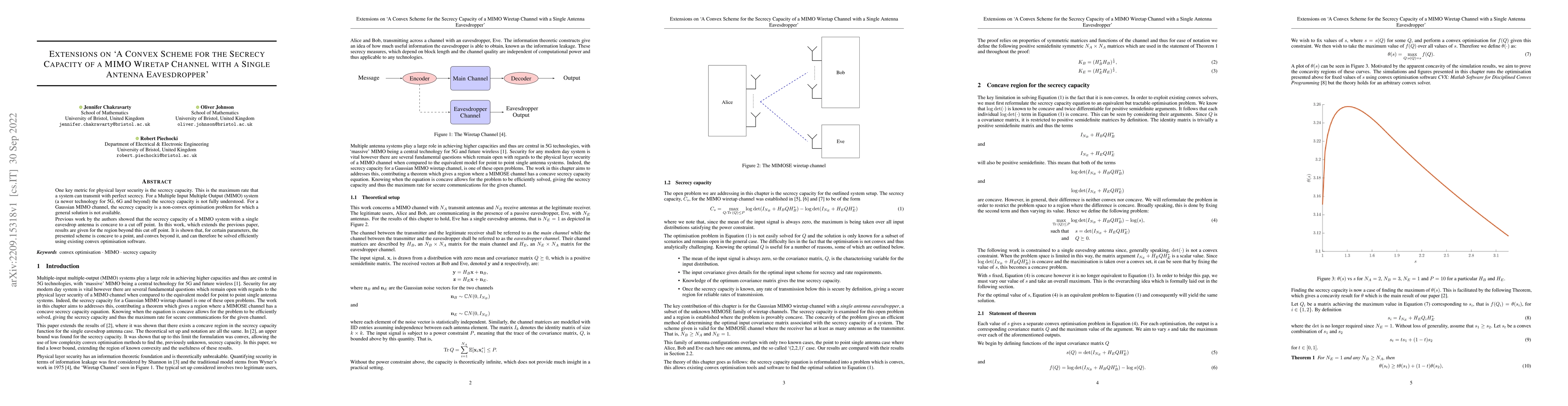 Thumbnail for Extensions on `A Convex Scheme for the Secrecy Capacity of a MIMO
  Wiretap Channel with a Single Antenna Eavesdropper'