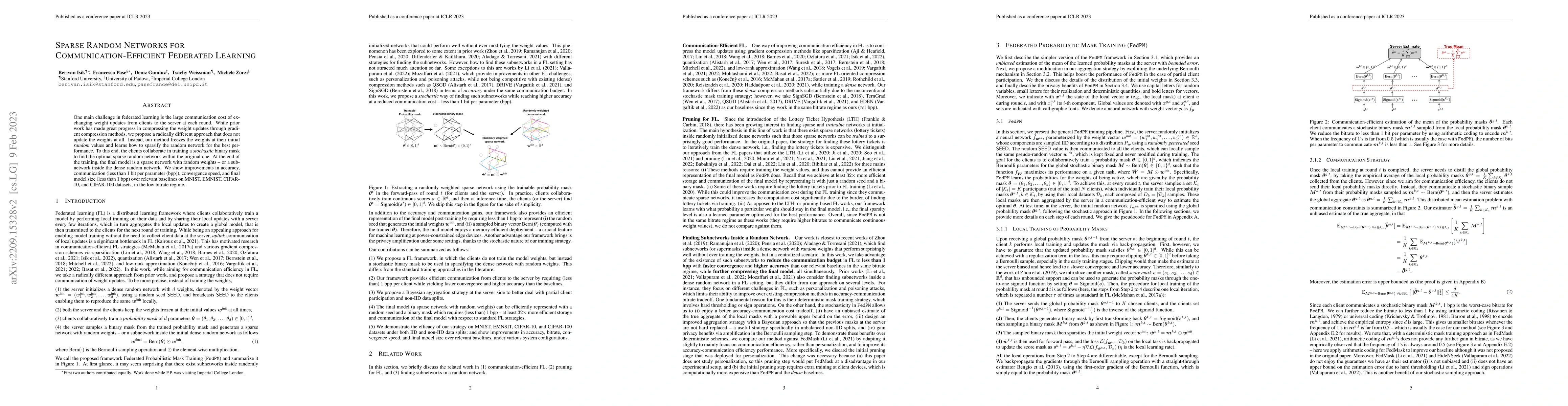 Thumbnail for Sparse Random Networks for Communication-Efficient Federated Learning