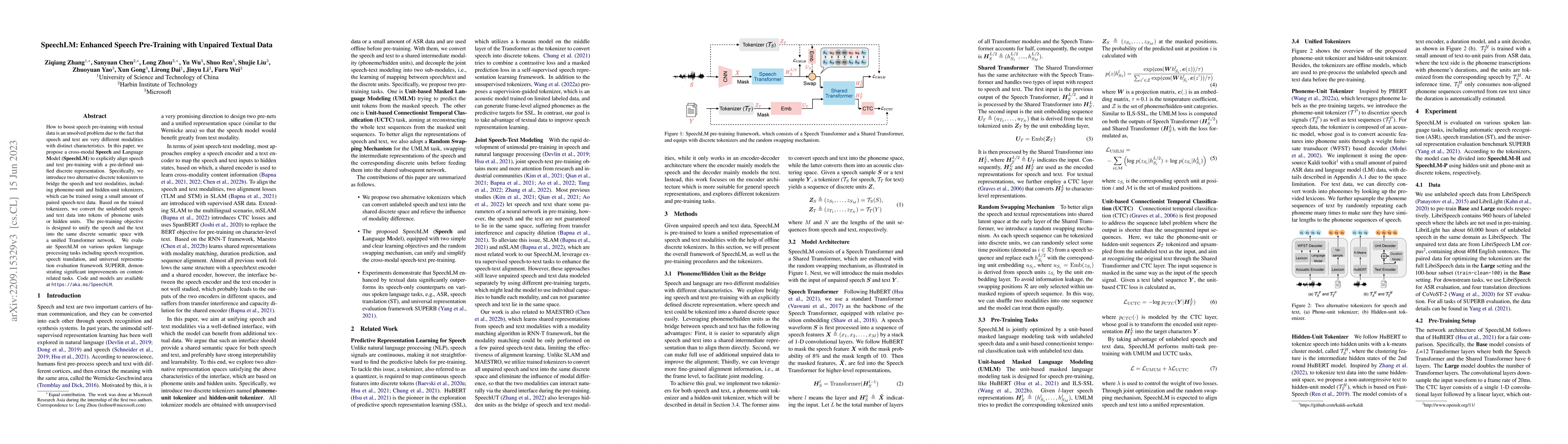 Thumbnail for SpeechLM: Enhanced Speech Pre-Training with Unpaired Textual Data