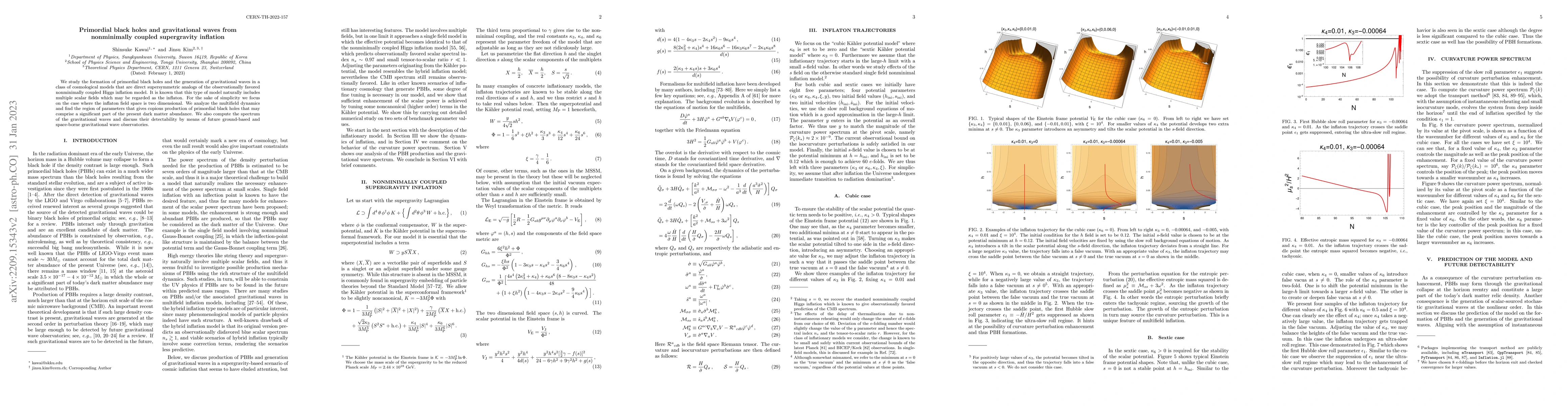 Thumbnail for Primordial black holes and gravitational waves from nonminimally coupled
  supergravity inflation