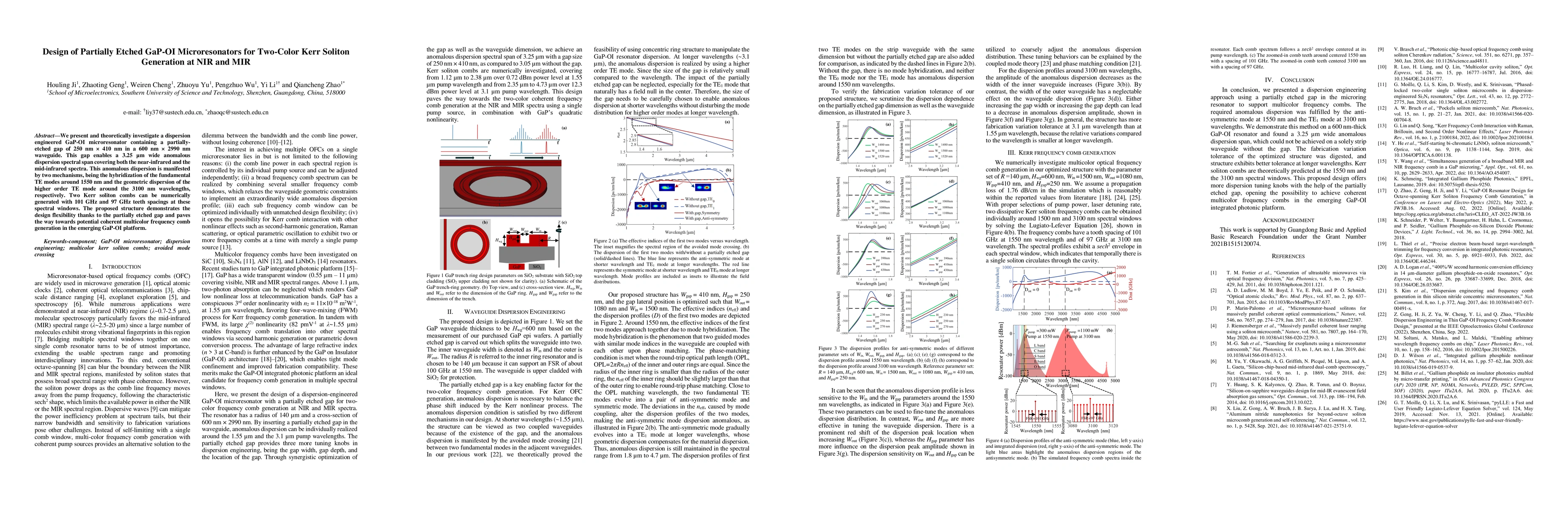 Thumbnail for Design of Partially Etched GaP-OI Microresonators for Two-Color Kerr
  Soliton Generation at NIR and MIR