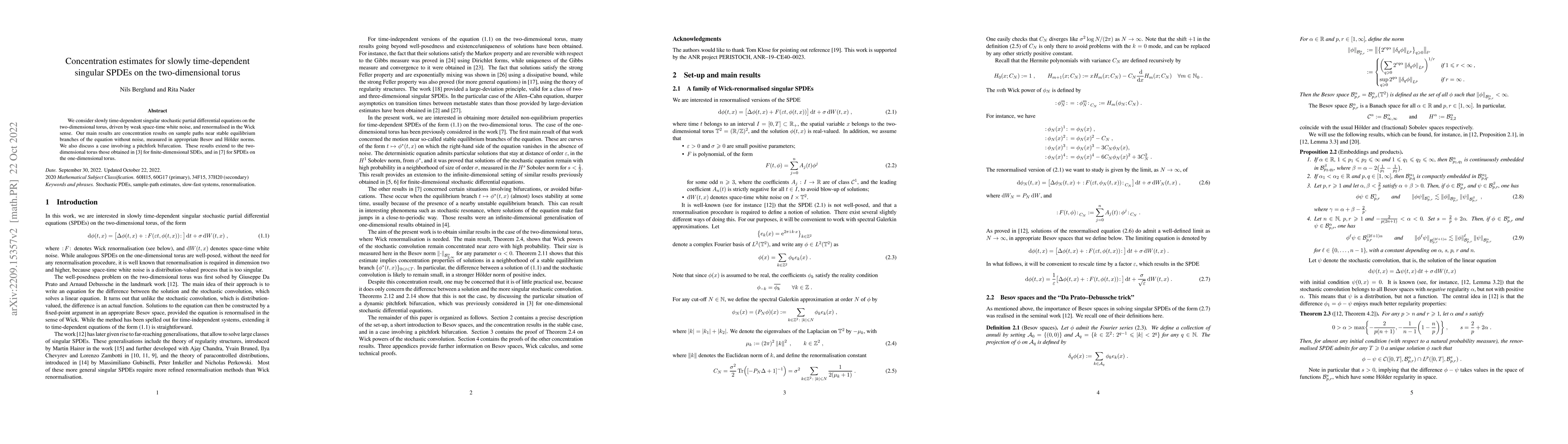 Thumbnail for Concentration estimates for slowly time-dependent singular SPDEs on the
  two-dimensional torus