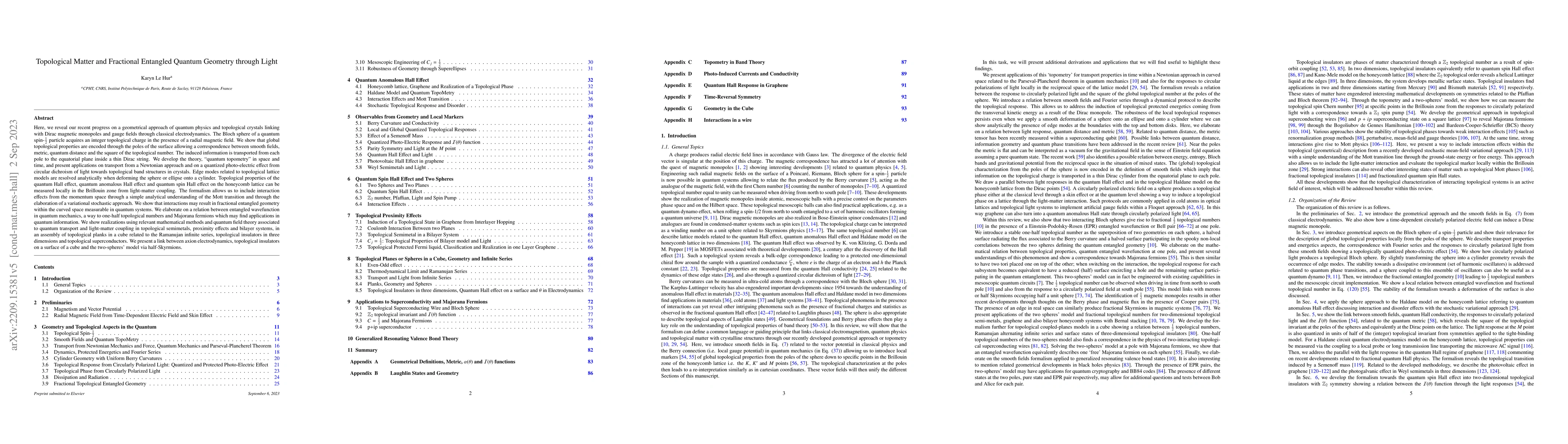 Thumbnail for Topological Matter and Fractional Entangled Quantum Geometry through
  Light