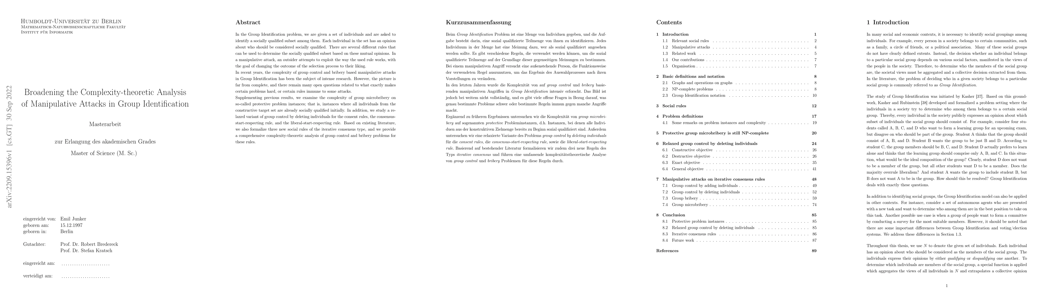 Thumbnail for Broadening the Complexity-theoretic Analysis of Manipulative Attacks in
  Group Identification