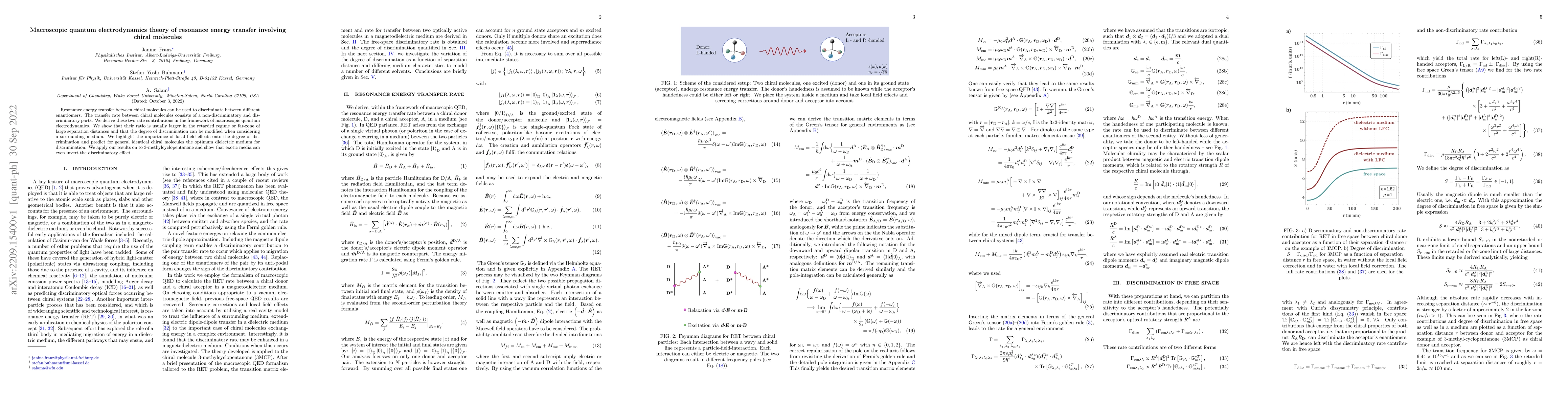 Thumbnail for Macroscopic quantum electrodynamics theory of resonance energy transfer
  involving chiral molecules
