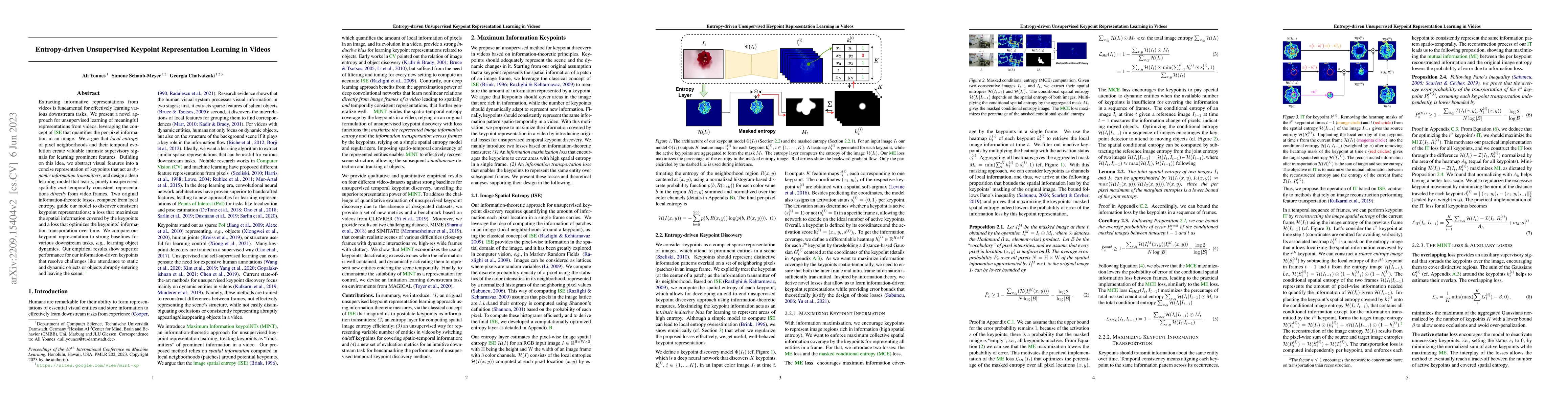 Thumbnail for Entropy-driven Unsupervised Keypoint Representation Learning in Videos