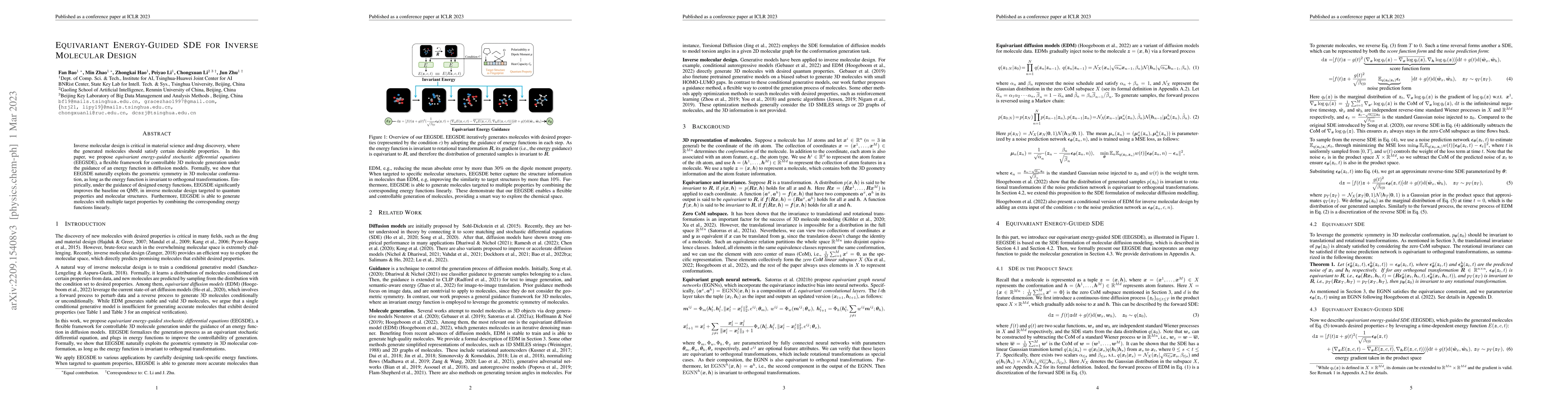 Thumbnail for Equivariant Energy-Guided SDE for Inverse Molecular Design