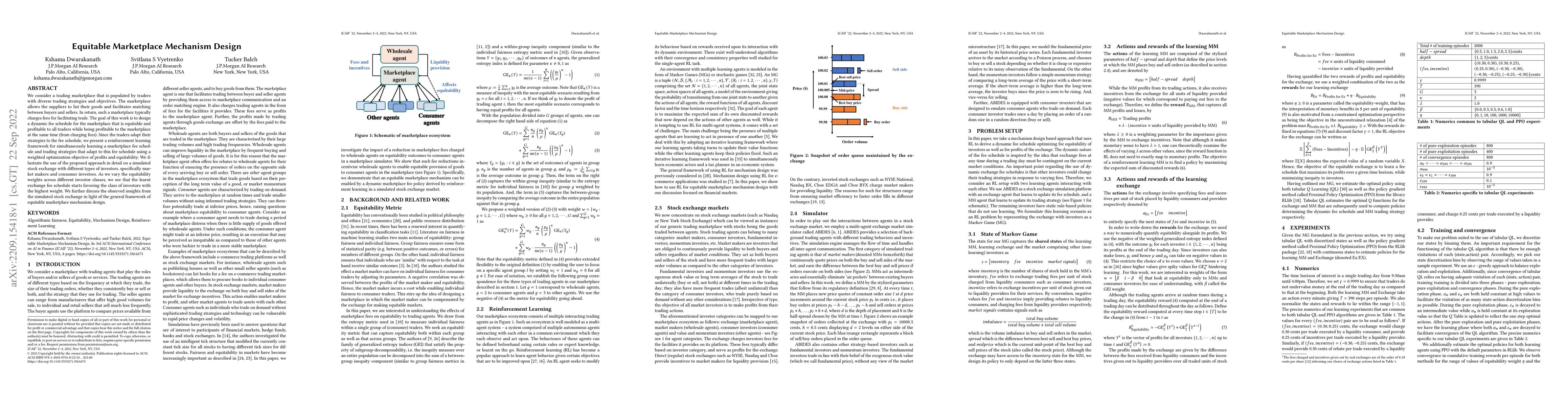 Thumbnail for Equitable Marketplace Mechanism Design
