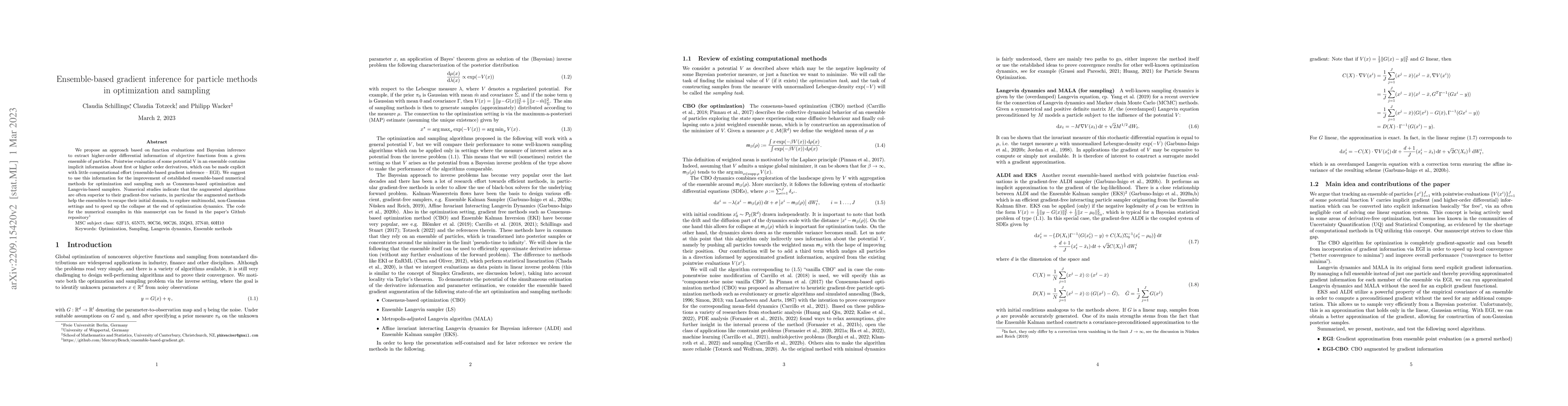 Thumbnail for Ensemble-based gradient inference for particle methods in optimization
  and sampling