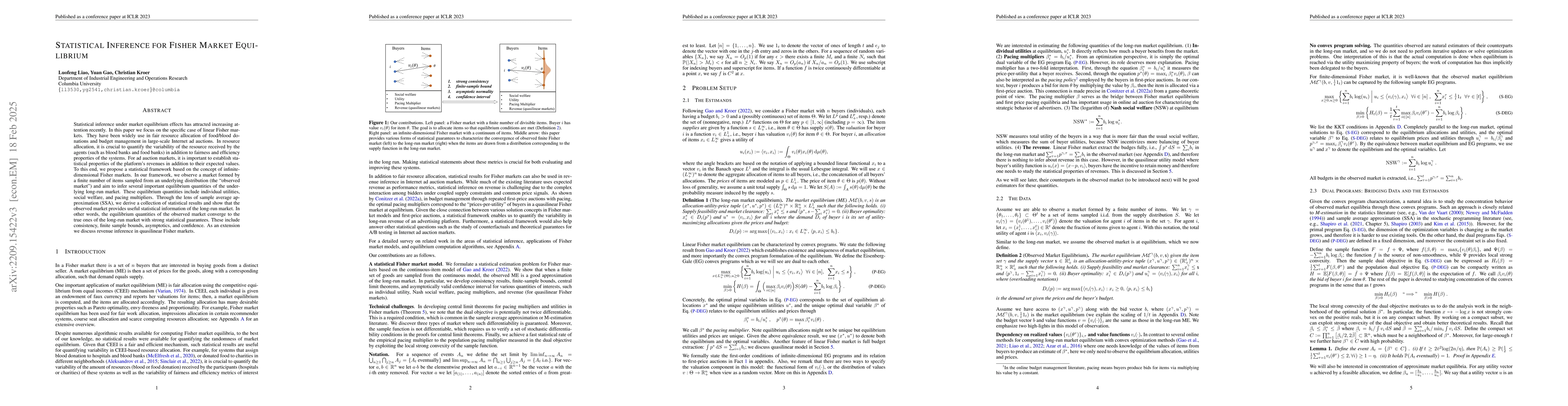 Thumbnail for Statistical Inference for Fisher Market Equilibrium