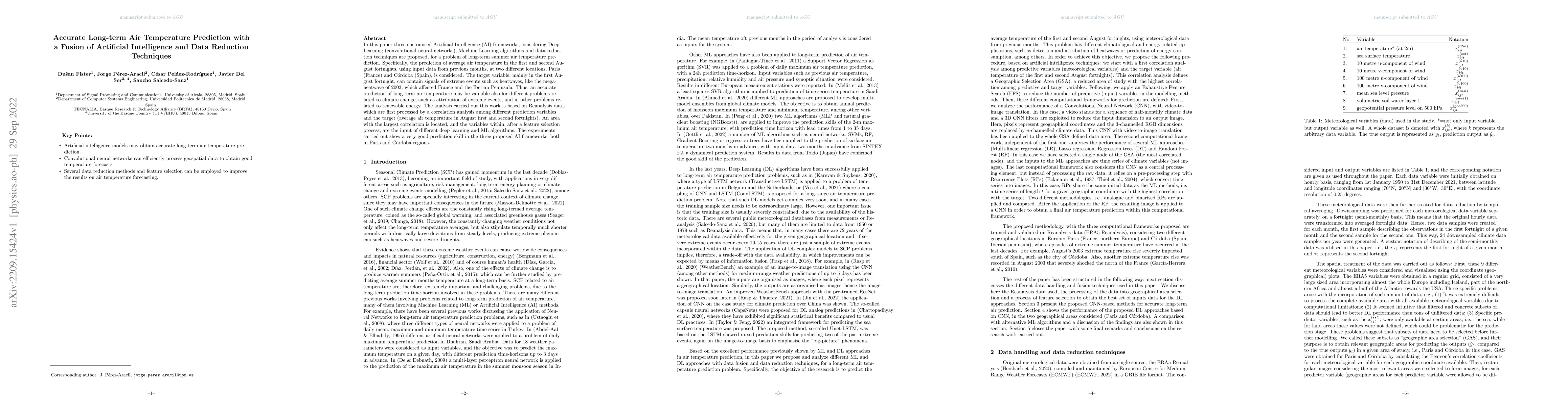 Thumbnail for Accurate Long-term Air Temperature Prediction with a Fusion of
  Artificial Intelligence and Data Reduction Techniques