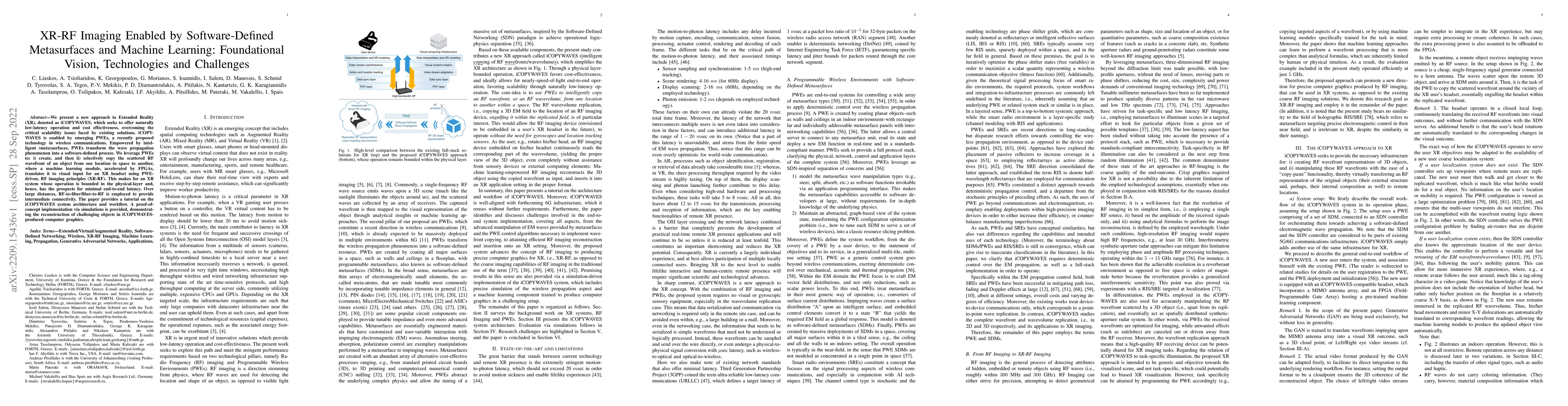 Thumbnail for XR-RF Imaging Enabled by Software-Defined Metasurfaces and Machine
  Learning: Foundational Vision, Technologies and Challenges