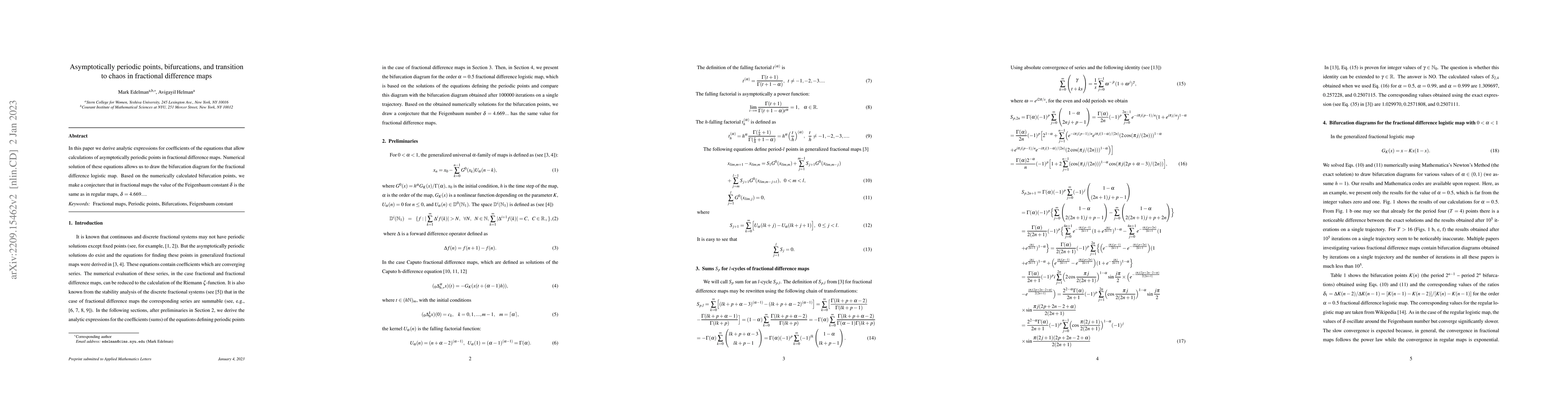 Thumbnail for Asymptotically periodic points, bifurcations, and transition to chaos in
  fractional difference maps