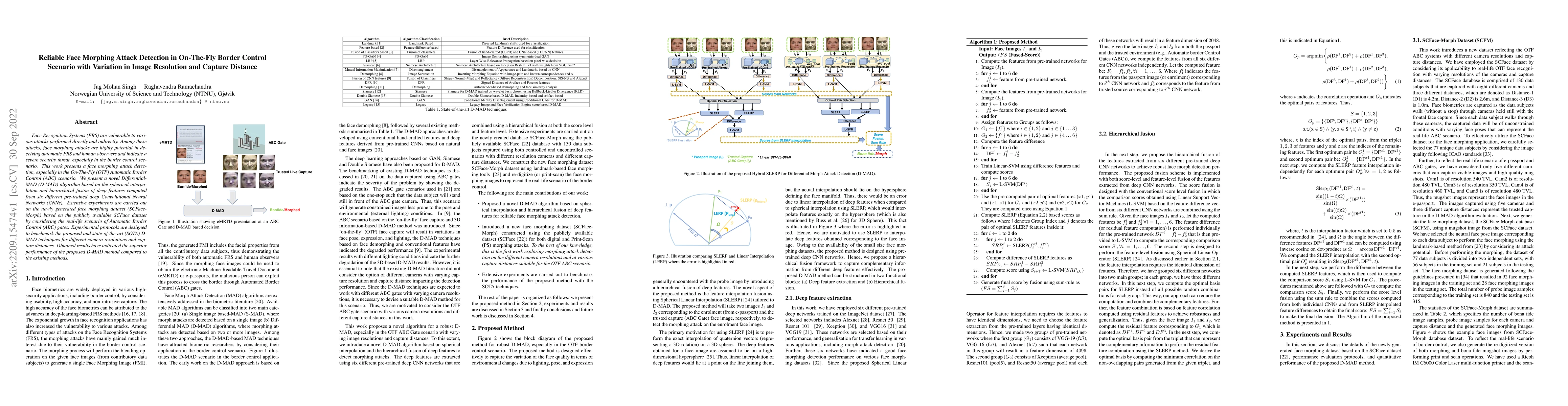 Thumbnail for Reliable Face Morphing Attack Detection in On-The-Fly Border Control
  Scenario with Variation in Image Resolution and Capture Distance