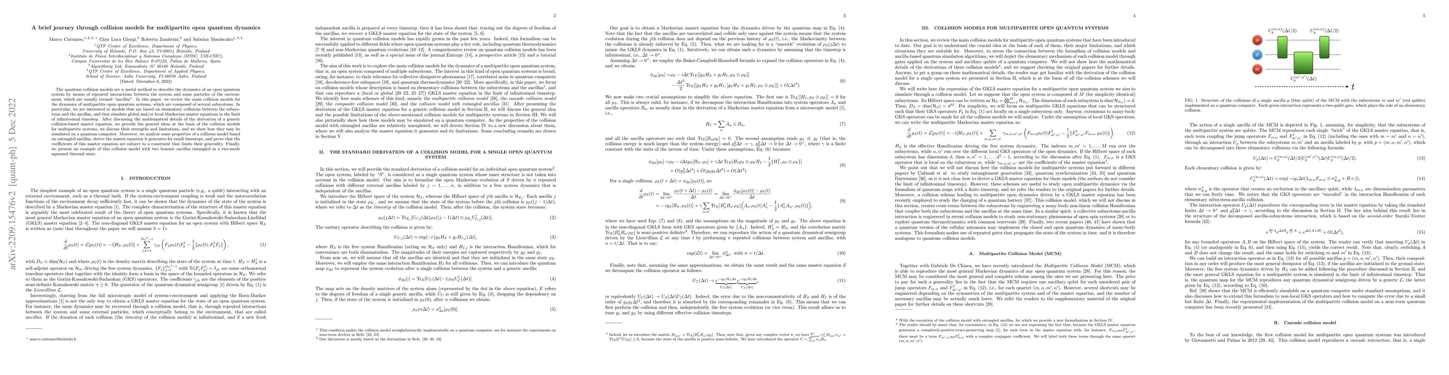 Thumbnail for A brief journey through collision models for multipartite open quantum
  dynamics
