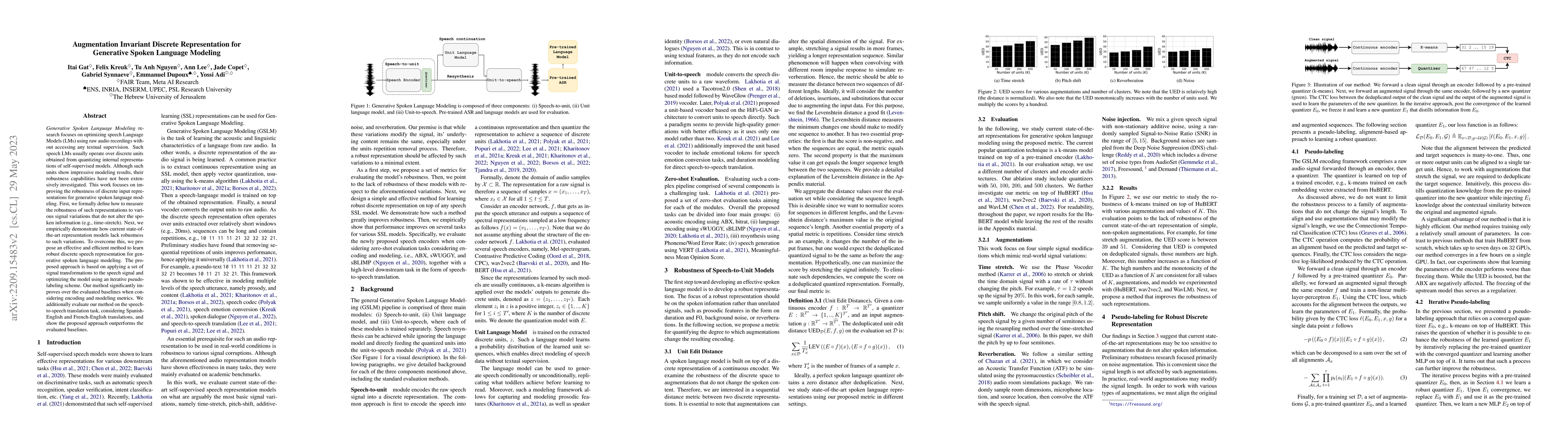 Thumbnail for Augmentation Invariant Discrete Representation for Generative Spoken
  Language Modeling