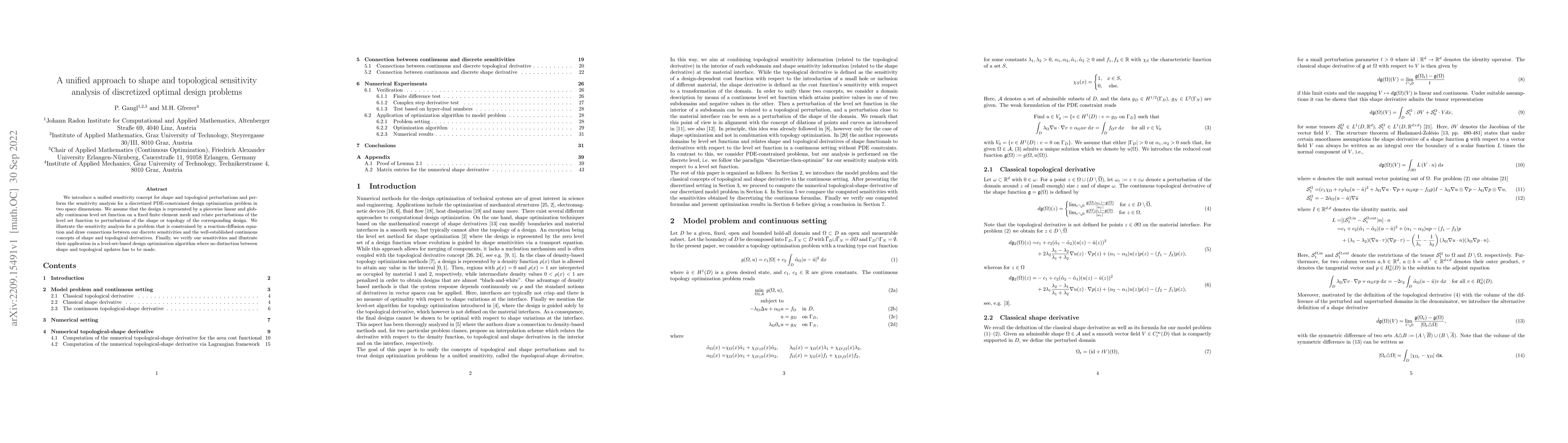 Thumbnail for A unified approach to shape and topological sensitivity analysis of
  discretized optimal design problems