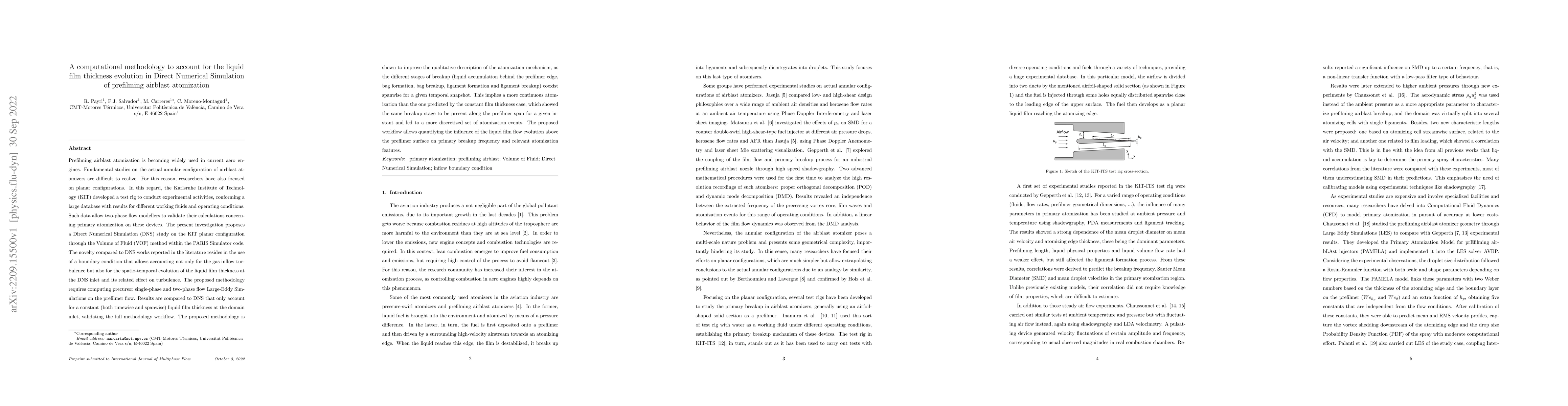 Thumbnail for A computational methodology to account for the liquid film thickness
  evolution in Direct Numerical Simulation of prefilming airblast atomization