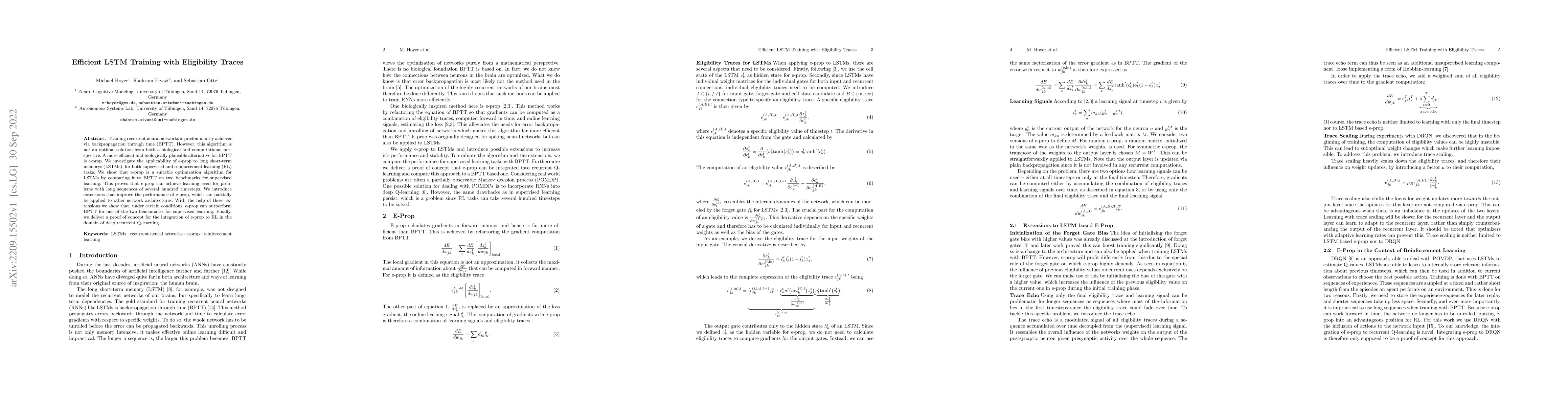 Thumbnail for Efficient LSTM Training with Eligibility Traces