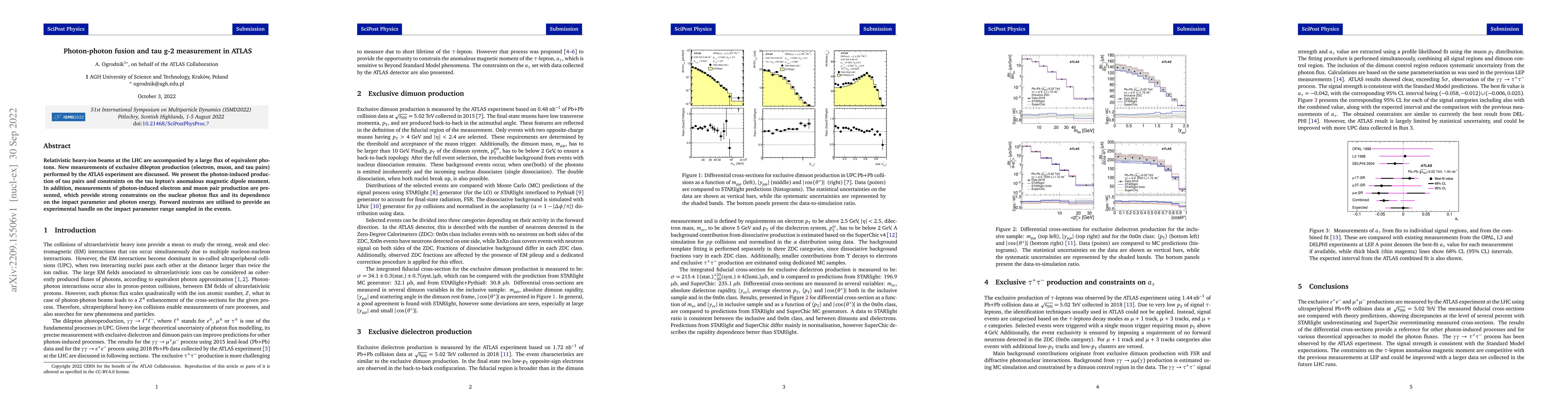 Thumbnail for Photon-photon fusion and tau g-2 measurement in ATLAS