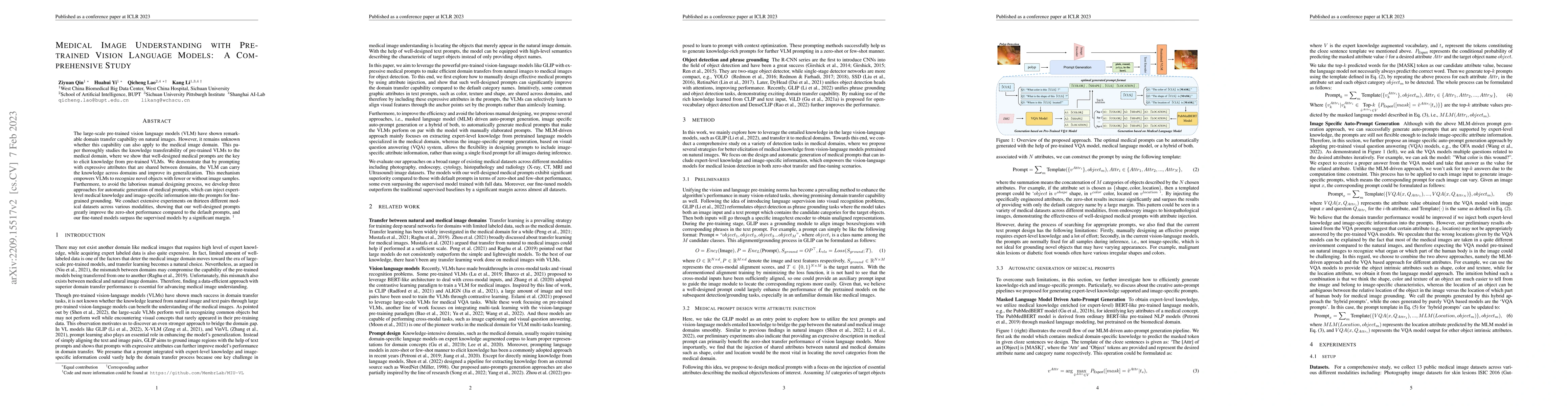 Thumbnail for Medical Image Understanding with Pretrained Vision Language Models: A
  Comprehensive Study