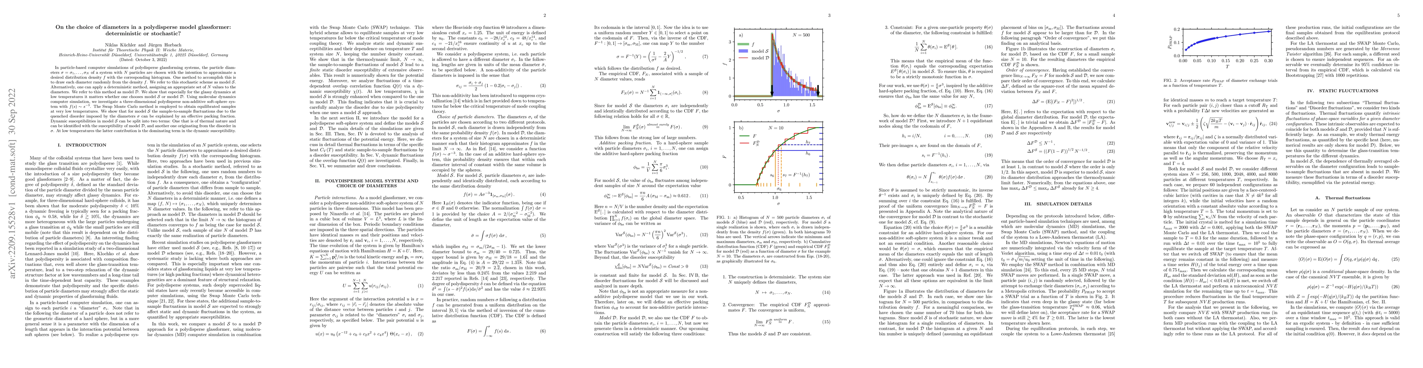 Thumbnail for On the choice of diameters in a polydisperse model glassformer:
  deterministic or stochastic?
