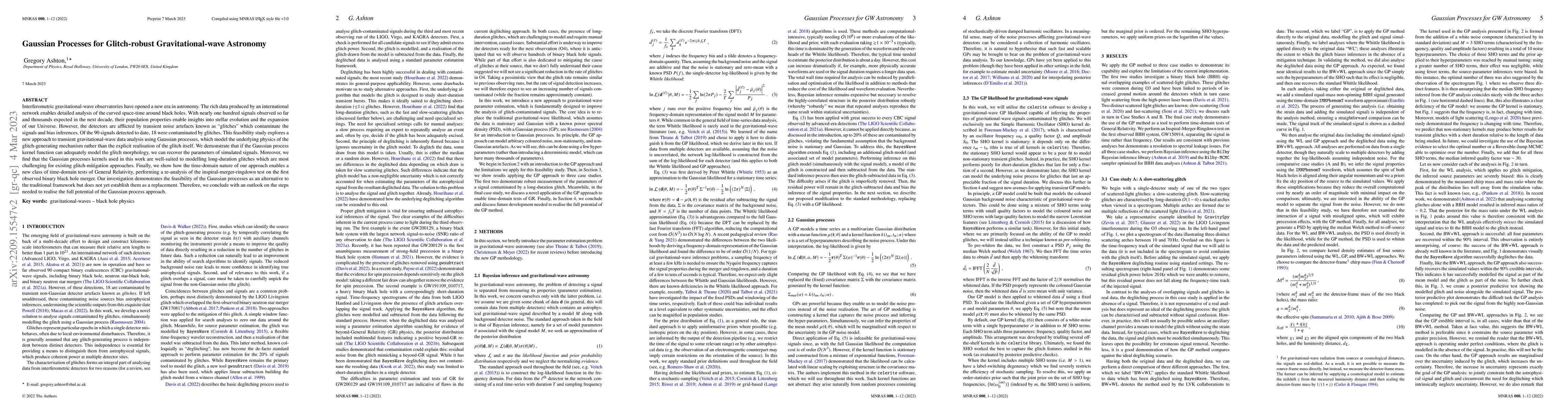 Thumbnail for Gaussian Processes for Glitch-robust Gravitational-wave Astronomy