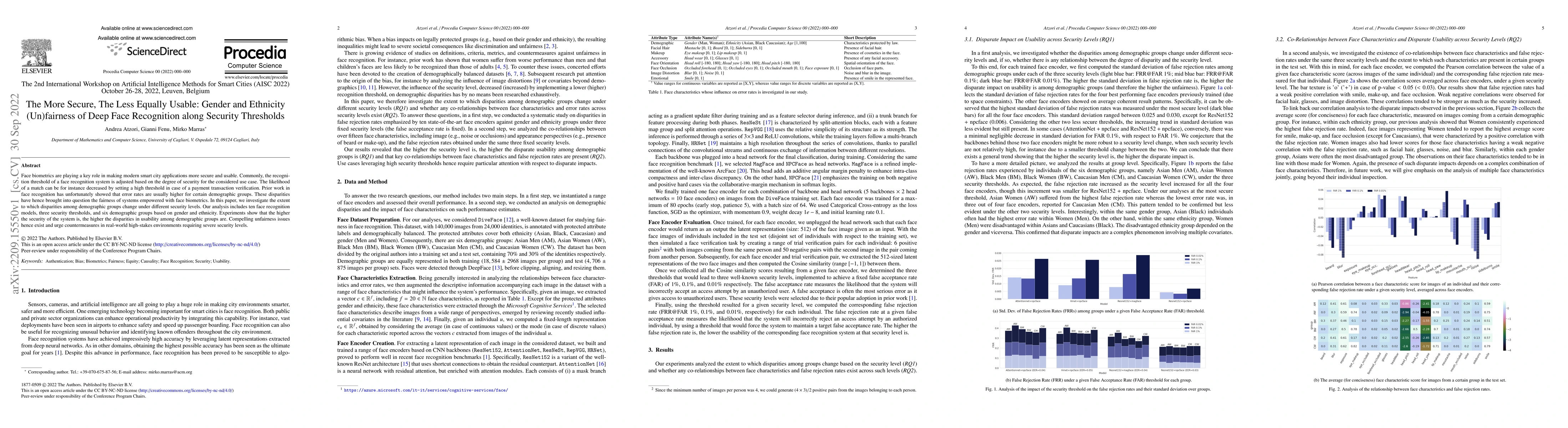 Thumbnail for The More Secure, The Less Equally Usable: Gender and Ethnicity
  (Un)fairness of Deep Face Recognition along Security Thresholds