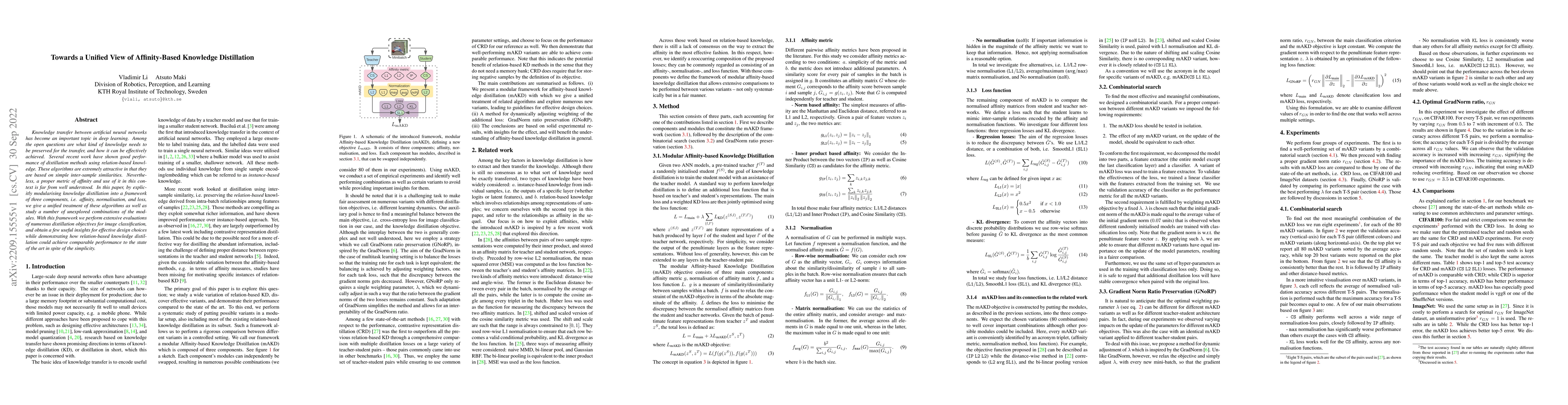 Thumbnail for Towards a Unified View of Affinity-Based Knowledge Distillation