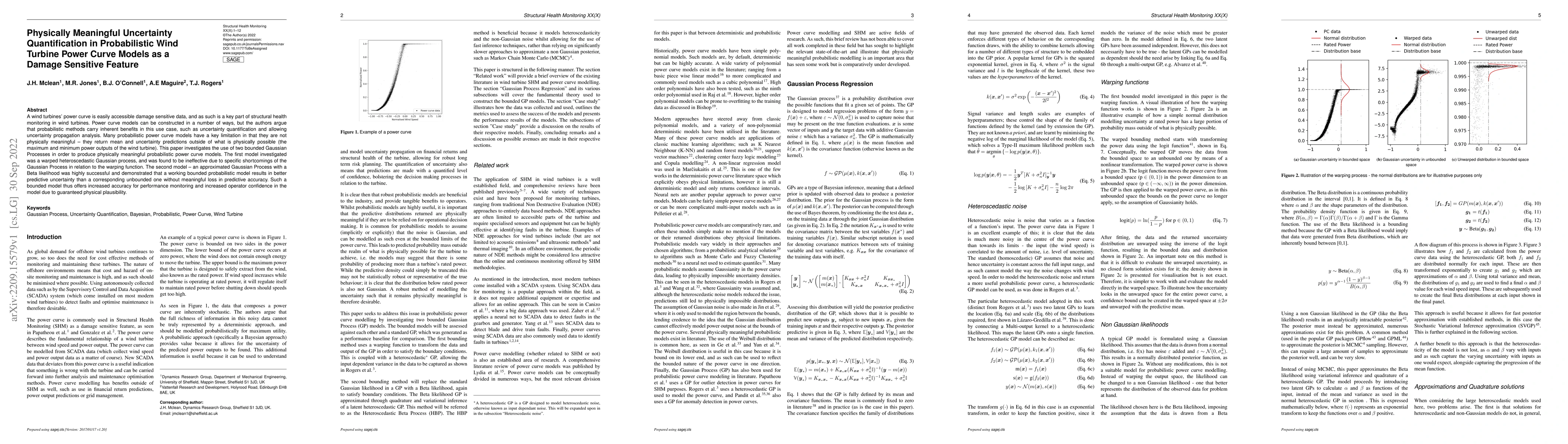 Thumbnail for Physically Meaningful Uncertainty Quantification in Probabilistic Wind
  Turbine Power Curve Models as a Damage Sensitive Feature