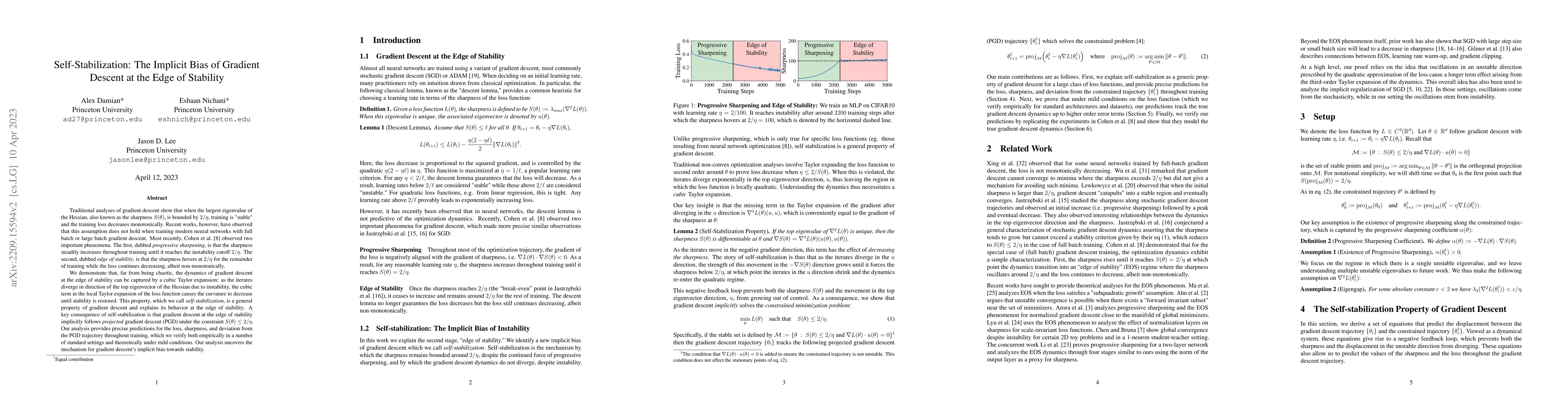 Thumbnail for Self-Stabilization: The Implicit Bias of Gradient Descent at the Edge of
  Stability